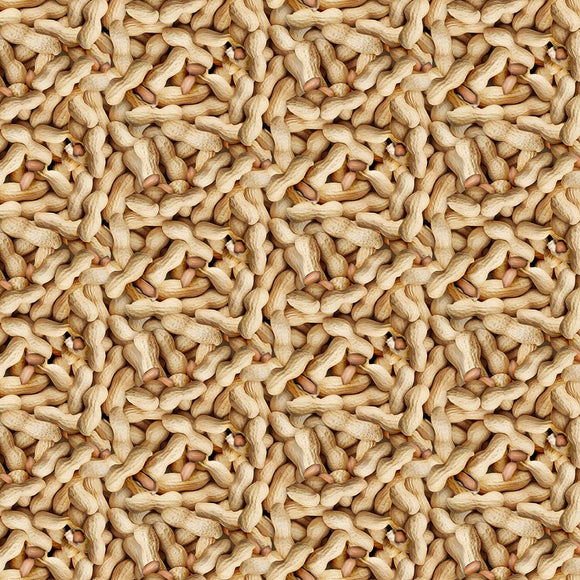 Clothworks Fabrics The Secret Life of Squirrels II  Digital Peanuts  Light Caramel  Y4224-64