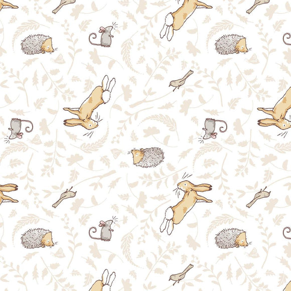 Clothworks Guess How Much I Love You 2024 Forest Friends White  Y4245-1