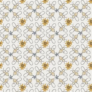 Clothworks Honeybee Digital Lattice Bees  Light Cream  Y4456-2