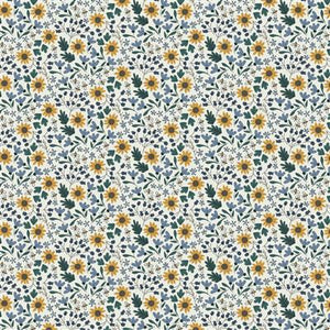 Clothworks Honeybee Digital Small Sunflowers Cream  Y4458-57