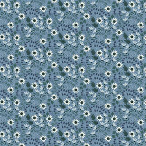 Clothworks Honeybee Digital  Sunflower  Denim  Y4458-88