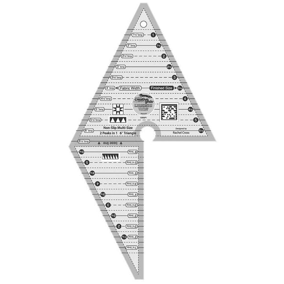 Affinity Ruler Creative Grids Quilt Ruler 13 Inch by 7 Inch Two Peaks In One ...