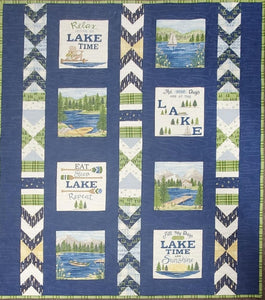 Day at the Lake Quilt Kit finished size 46"x52" pattern by Coach House Designs fabric from On Lake T