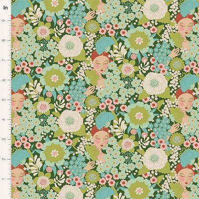 Tilda Fabrics Wallflower  Green  TIL100605