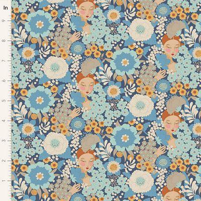 Tilda Fabrics Wallflower Blue   TIL100607