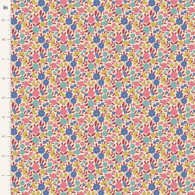 Tilda Fabrics Wallflower Janice Red   TIL100614