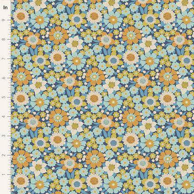 Tilda Fabrics Wallflower Lauren Blue   TIL100603