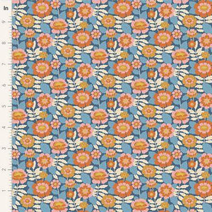 Tilda Fabrics Wallflower Beverly Blue   TIL100611