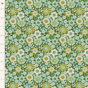 Tilda Fabrics Wallflower Lauren Green   TIL100601