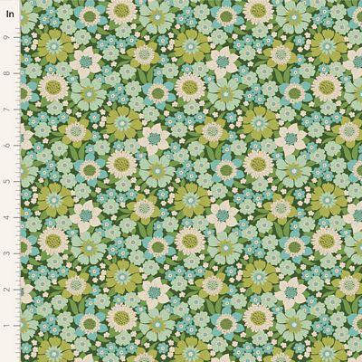 Tilda Fabrics Wallflower Lauren Green   TIL100601