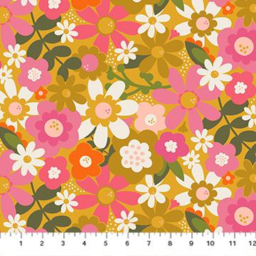Figo Fabrics Joyful June Ochre  91110-55