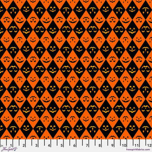 Free Spirit Fabrics Costumes and Cobwebs Jack of Diamonds  PWRH116.ORANGE