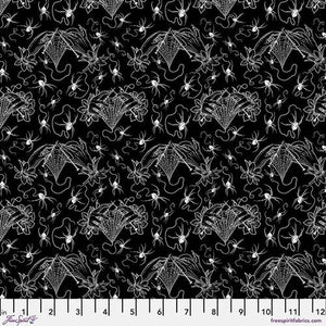 Free Spirit Fabrics Costumes and Cobwebs SM Cobweb Lace  PWRH118.BLACK