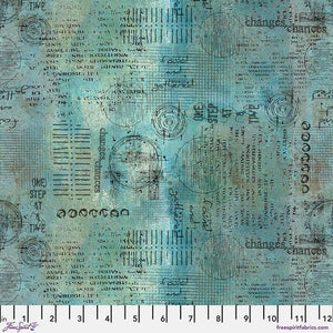 Free Spirit Fabrics On Your Mark Assemblage Ocean  PWSE029.OCEAN