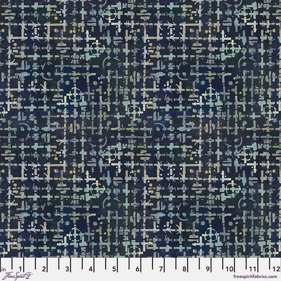 Free Spirit Fabrics On Your Mark Maze  Indigo  PWSE043.INDIGO