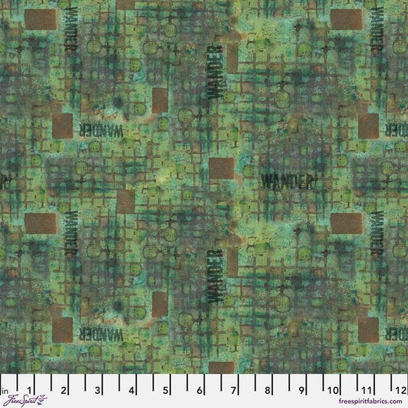 Free Spirit Fabrics On Your Mark Wander Jade  PWSE035.JADE