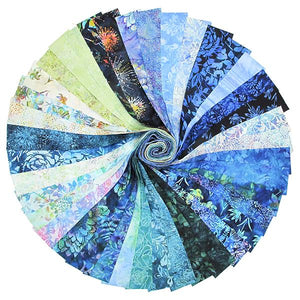 Hoffman Fabrics Bail Pops 2.5" batik strips 40 pieces no duplicates Batik BP-341-WADE