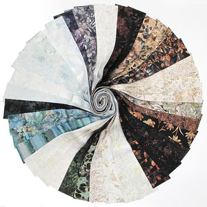 Hoffman Fabrics Bail Pops 2.5" batik strips 40 pieces no duplicates Batik BP-546-SEASHELL
