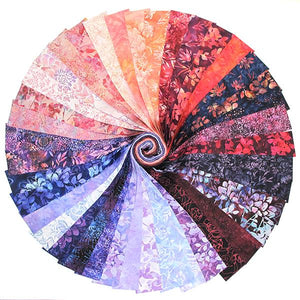 Hoffman Fabrics Bail Pops 2.5" batik strips 40 pieces no duplicates Batik BP-562-BLOOMS