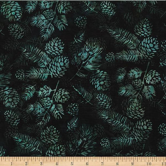 Hoffman Fabrics Bali Batik Big Floral Forest Edge W2568-538  Nirvana