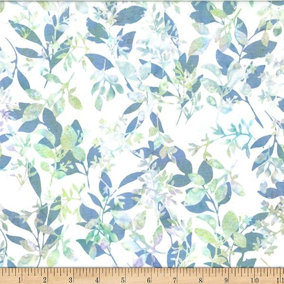 Hoffman Fabrics Bali Batik Big Floral Forest Edge W2574-581 Bluegrass
