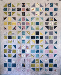 Hopscotch Happy Quilt Kit  finished size 70.5"x86.5" pattern from Robin Pickens
