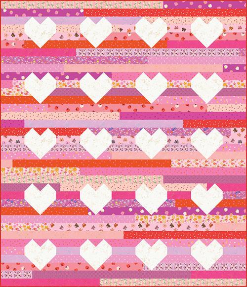 Jelly Hearts Quilt  Pattern finished size 60