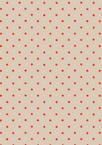 Lewis & IreneThe Kitchen Garden Polka Dot Tomato on Natural A821.3