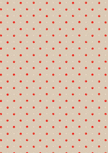 Lewis & IreneThe Kitchen Garden Polka Dot Tomato on Natural A821.3