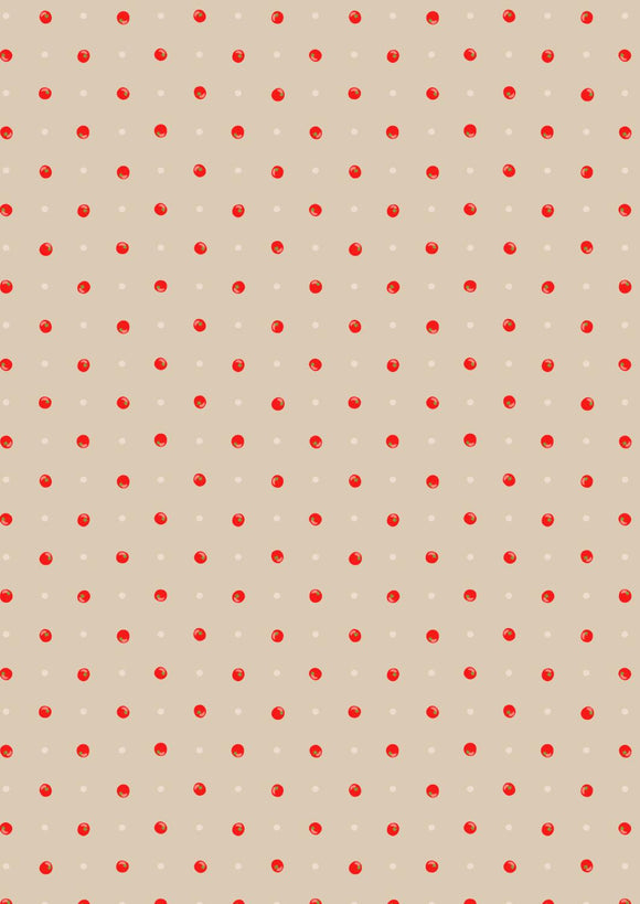 Lewis & IreneThe Kitchen Garden Polka Dot Tomato on Natural A821.3