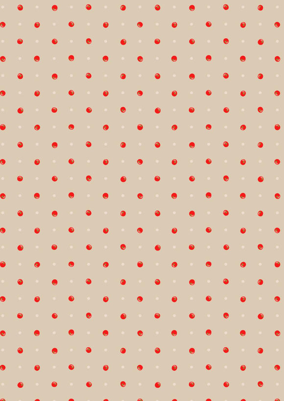 Lewis & IreneThe Kitchen Garden Polka Dot Tomato on Natural A821.3