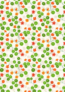 Lewis & Irene The Kitchen Garden Nasturtiums on Cream   A823.1