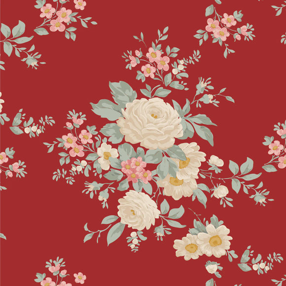 Tilda Fabrics Merry Little Christmas Carol Burgandy  TIL100622