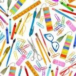 Michael Miller Fabrics Books Are Magic On My Desk 12577 White