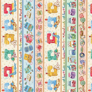 Michael Miller Fabrics Sew Pretty Stripe Cream DDC12156-MULT-D