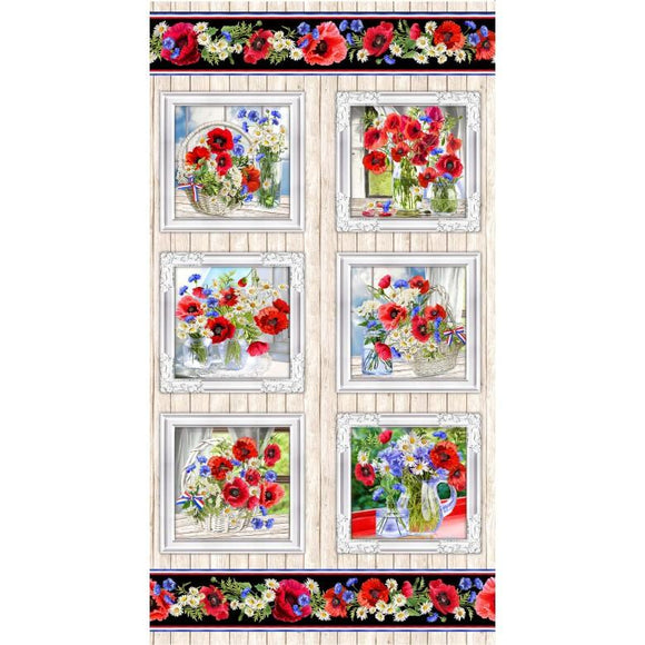 Michael Miller Fabrics Summer Wildflowers Panel Cream   DCX11769-CREM-D