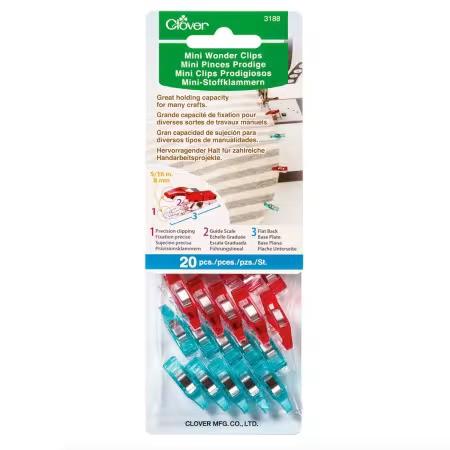 Mini Wonder Clips from Clover Needlecraft 20 pieces 3188CV