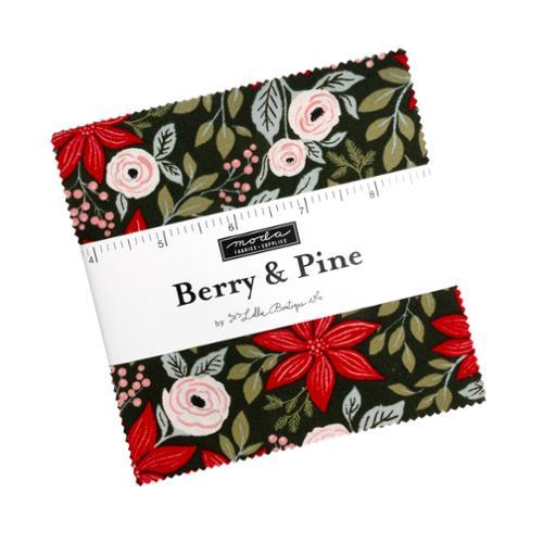 Moda Fabrics Berry and Pine Charm Pack 42 squares measuring 5x5