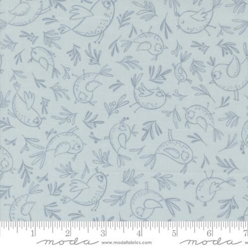 Moda Fabrics Chirp  Trace A Bird  Sky  39034 19
