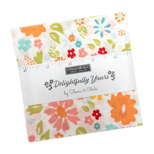 Moda Fabrics Delightfully Yours Charm Pack 42 assorted pieces measuring 5x5