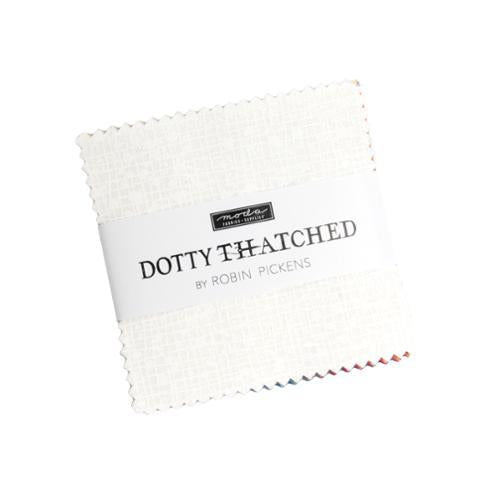 Moda Fabrics Dotty Thatched Mini Charm 42 assorted pieces measuring 2.5