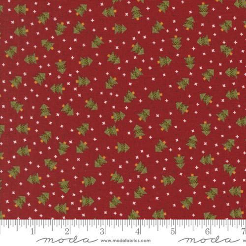 Moda Fabrics Emmitt and Ivy Spruce Christmas Dots Trees Red 55692 12