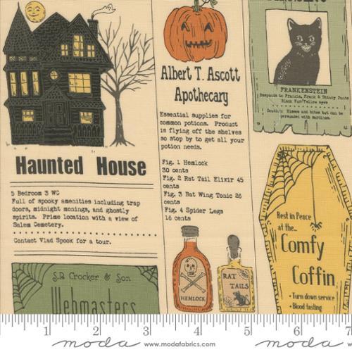 Moda Fabrics Home Sweet Haunt Bone 20910 11