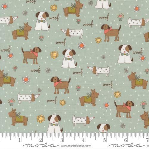 Moda Fabrics Lucky Puppy Parade Sky 55700 12