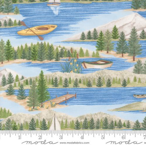 Moda Fabrics On Lake Time  Sky Blue  56120 12