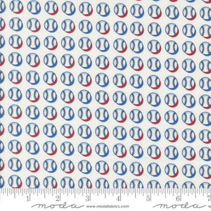 Moda Fabrics Play Ball Fastball Novelty Baseballs Stripe Chalk  33814 11