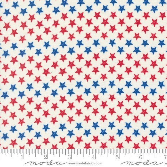 Moda Fabrics Red White & Bloom Stars In A Row  Daisy White 56117 11