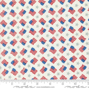 Moda Fabrics Red White & Bloom Tossed Flags & Stripes  Daisy White 56113 11