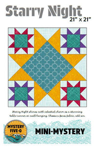 Mystery Five-0 Starry Night Digital  Pattern- This is a PDF  pattern - Instant download to be printe