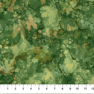 Northcott Fabric Autumn Breeze Dark Green   DP28058-76